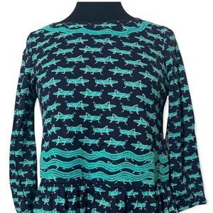 Crown and Ivy Petite Peplum  Grasshopper Tunic Top